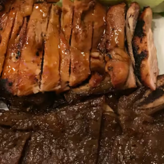 Teriyaki Chicken & Beef Short Ribs.